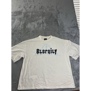PRMB Gold Mens Shirt XL Cream Eternity Graphic Oversized Studded